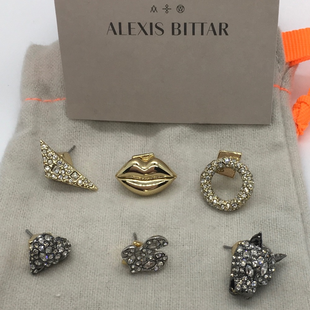 Alexis Bittar Jada Gold Stud Earring Set